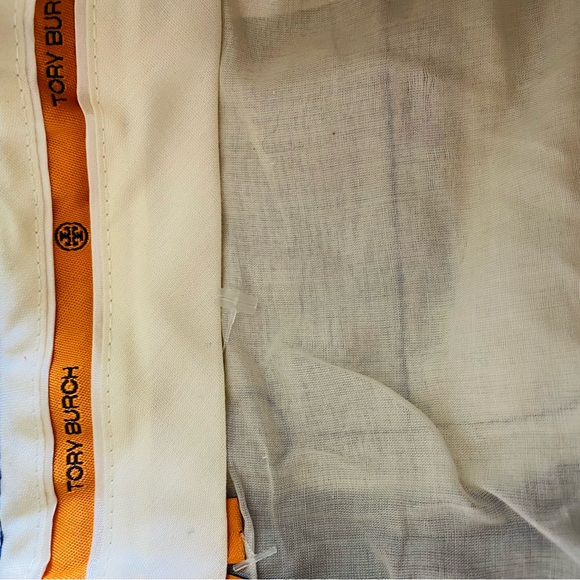 Tory Burch navy and white leather tie dye shorts sz 6 - Picture 8 of 10